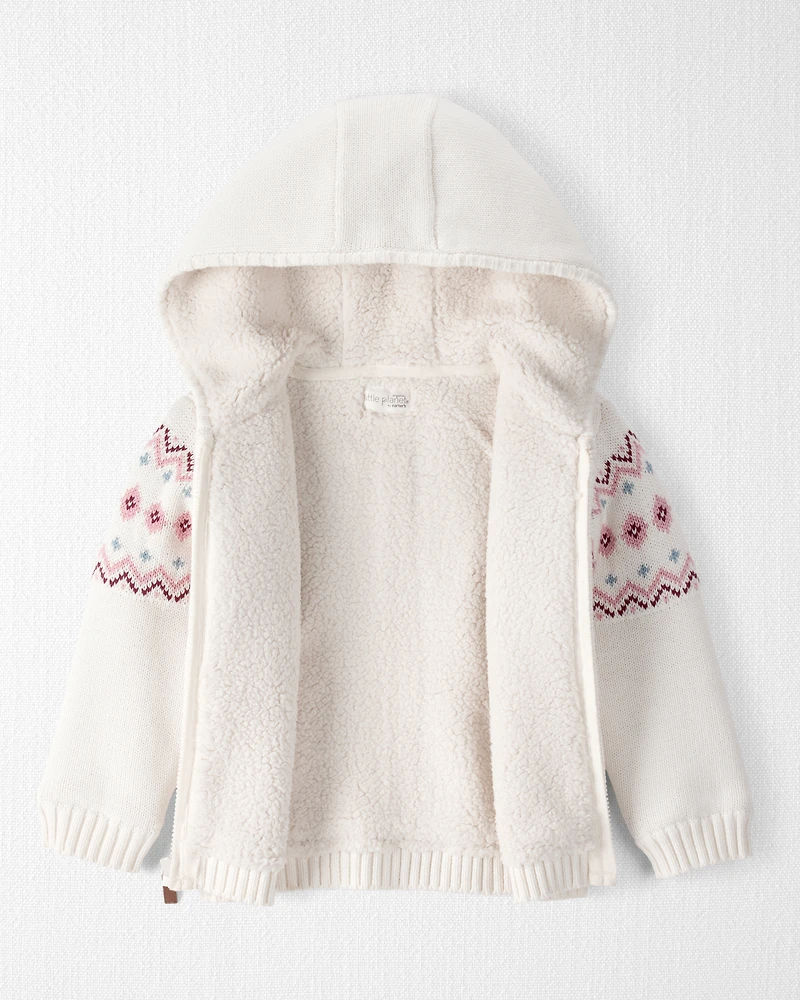Toddler Girl Organic Cotton Fair Isle Sweater Knit