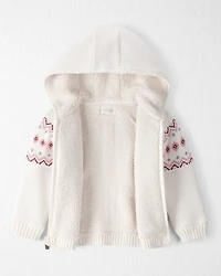 Toddler Girl Organic Cotton Fair Isle Sweater Knit
