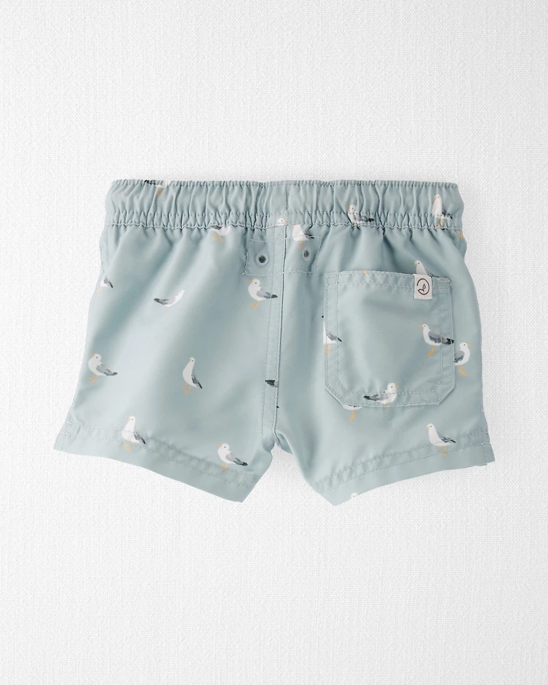 Baby Boy Recycled Seagull-Print Swim Trunks