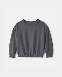 Toddler Girl 'Ready Set Play' French Terry Pullover Sweatshirt - Grey