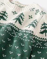 Toddler Organic Cotton Evergreen Fair Isle Sweater