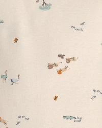 Baby Boy 2-Piece Safari Overall Set - Blue/Cream