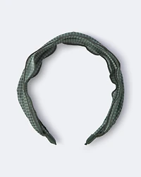 Toddler Girl Checkered Chiffon Headband - Green