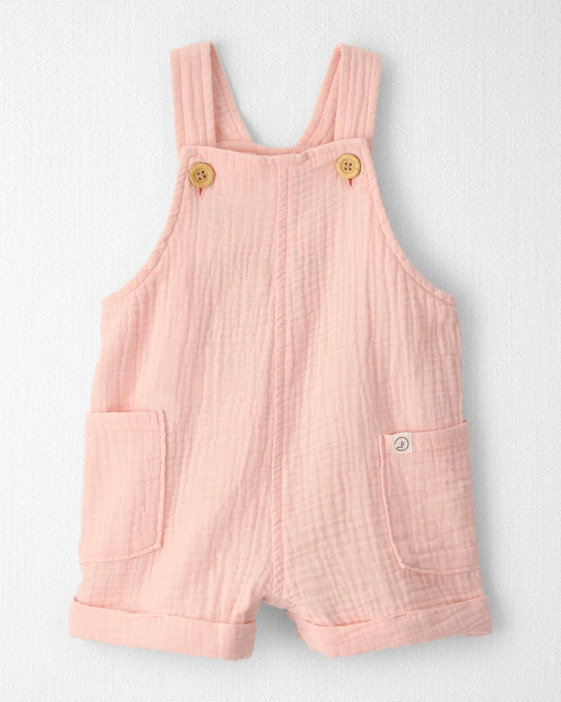 Baby Girl Gauze Sleeveless Shortall Pink