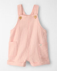 Baby Girl Gauze Sleeveless Shortall Pink