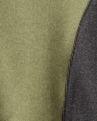 Baby Boy Colourblock French Terry Long-Sleeve Pullover Sweatshirt - Green
