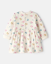 Baby Girl Floral Dress - Ivory