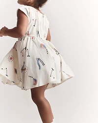 Toddler Girl Avenue Twirl™ Dress Park Day Print - Cream