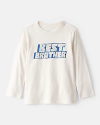 Toddler Boy Best Brother Long-Sleeve Graphic Tee - White