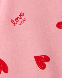 Toddler Girl Heart Pull-On Stretch Leggings - Pink