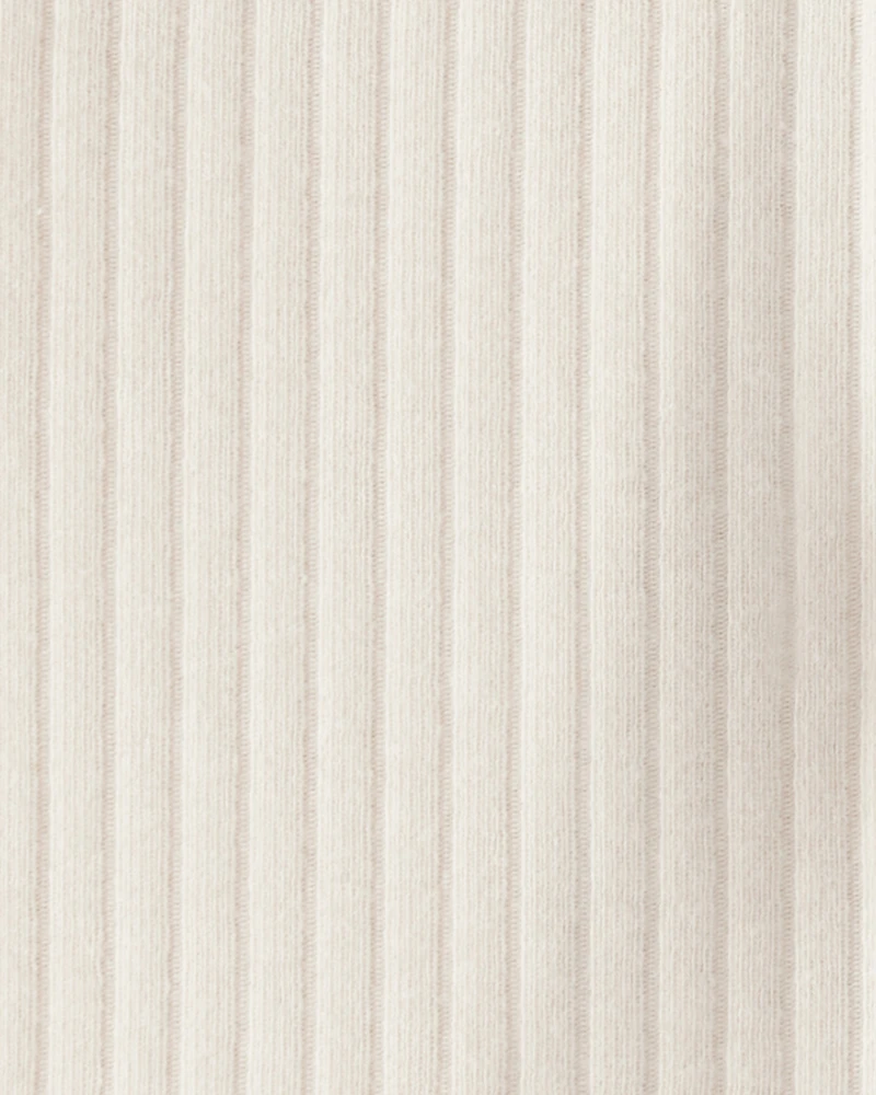 Baby Girl Rib Pull-On Stretch Flare Leggings - Cream