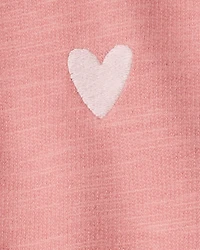 Toddler Girl Heart Cotton Long-Sleeve Cardigan Sweater - Pink