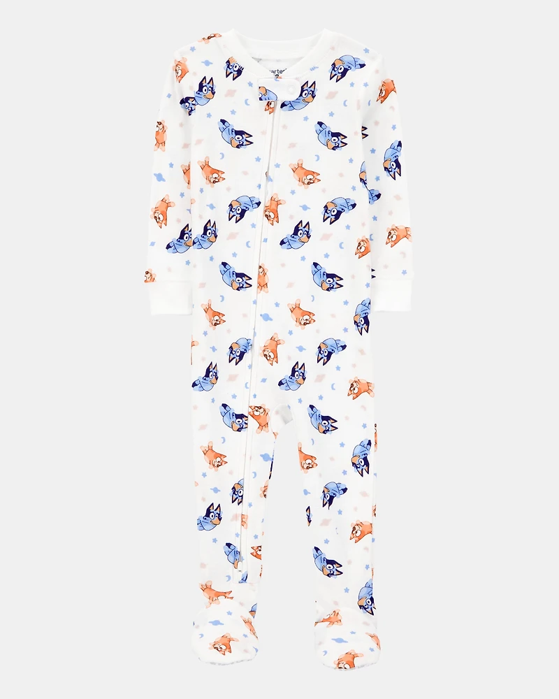Baby Bluey Snug Fit Cotton Footie 1-Piece Pyjamas