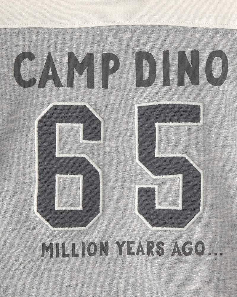 Baby Boy 'Camp Dino' Long-Sleeve T-Shirt - Brown/Grey