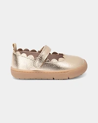 Baby Girl Every Step® First Walker Shiny Dress Shoes - Gold