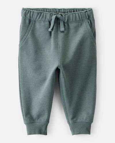 Baby Boy Solid Fleece Cotton Jogger - Green