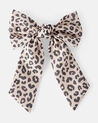 Girls Leopard Print Bow Hair Clip