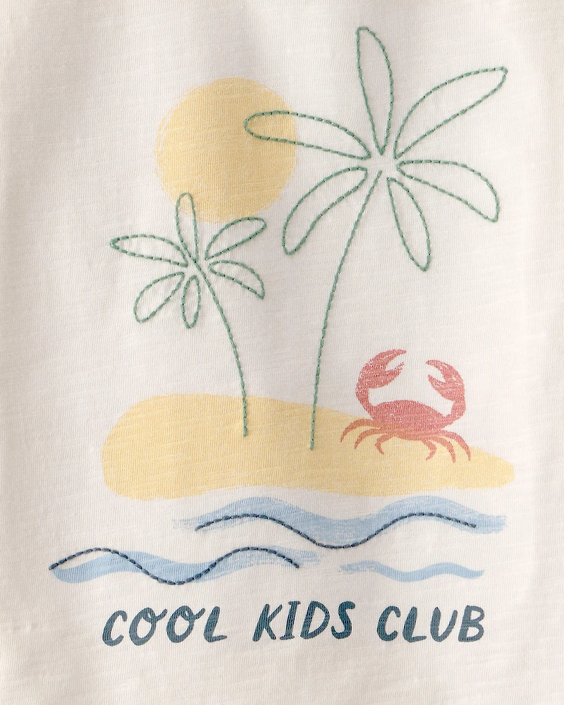 Toddler Organic Cotton Tee Beach Print