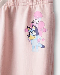 Baby Girl Bluey French Terry Drawstring Joggers - Pink