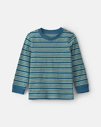 Toddler Boy Long-Sleeve Striped T-Shirt - Green/Blue