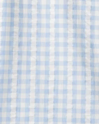 Boys Gingham Button-Front Shirt Made with Organic Cotton