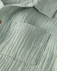 Boys 2-Piece Organic Cotton Gauze Set Green