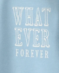 Girls 'Whatever Forever' French Terry Pullover Sweatshirt - Blue