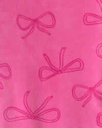 Toddler Girl Bow Print DreamPlush Long-Sleeve Snug Fit 2-Piece pyjamas - Pink