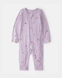 Baby Girl Fairytale 2-Way Zip PurelySoft Sleeper - Purple