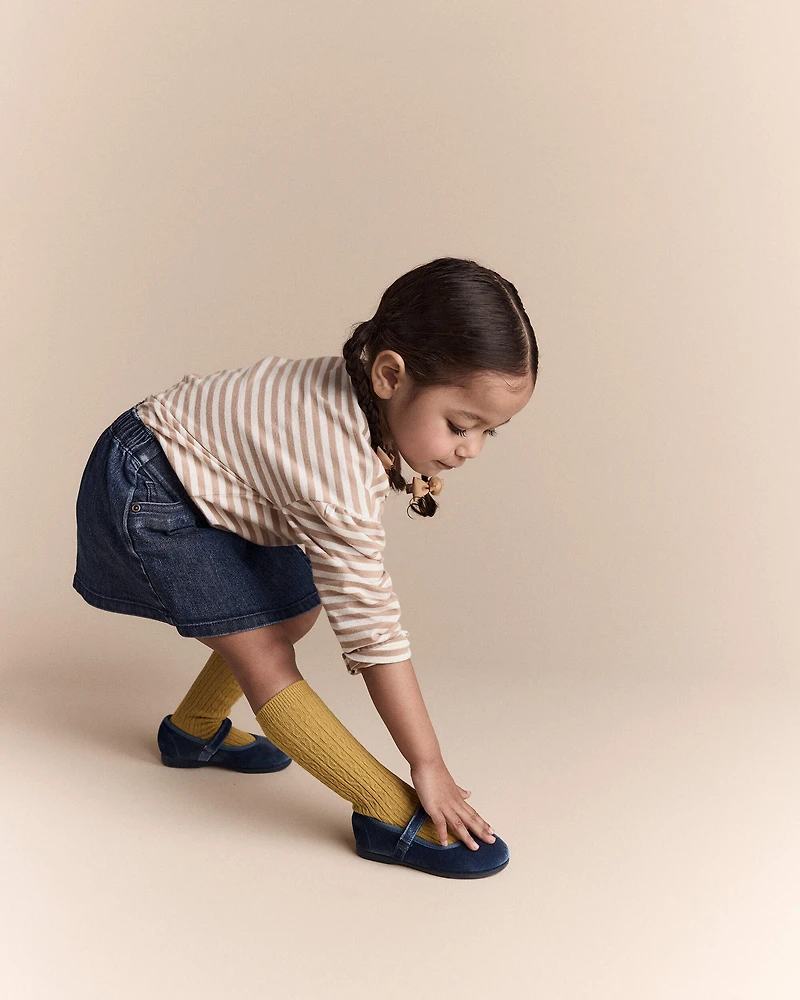 Toddler Girl Asymmetrical Denim Skirt - Blue