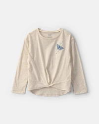 Girls Butterfly Long-Sleeve Top - Ivory