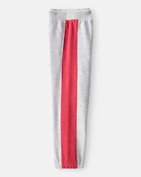 Toddler Boy Striped French Terry Joggers - Gray