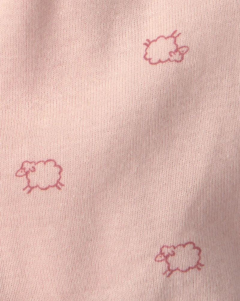 Baby Girl Sheep Side-Snap Tank - Pink