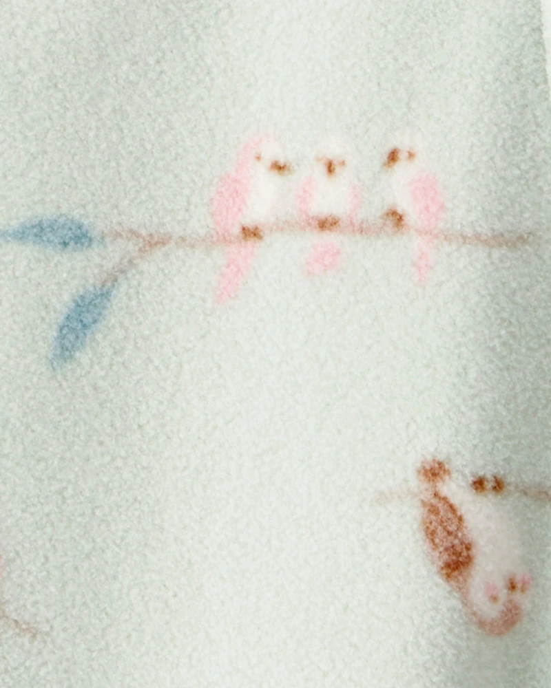 Baby Girl Squirrel Print Loose Fit Long-Sleeve Sleeper - Green