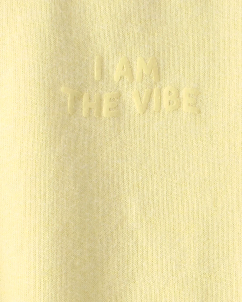 Baby Girl 'I Am The Vibe' French Terry Pullover Sweatshirt - Yellow