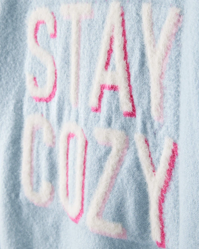 Girls Stay Cozy Sweater - Blue