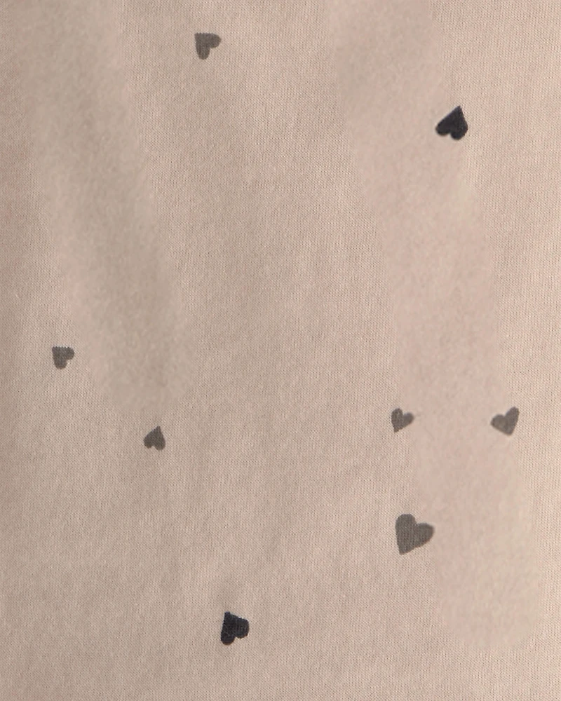 Baby Girl 2-Piece Heart Top & Short Set - Brown