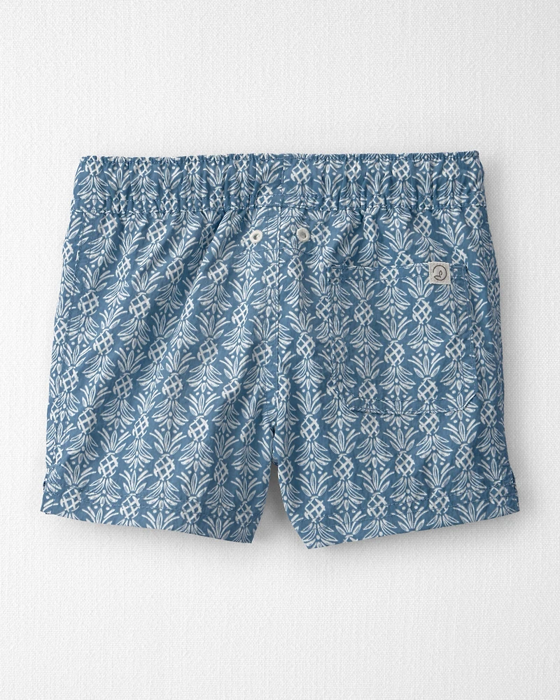 Toddler Boy Recycled Swim Trunks Bloom Lagoon Print