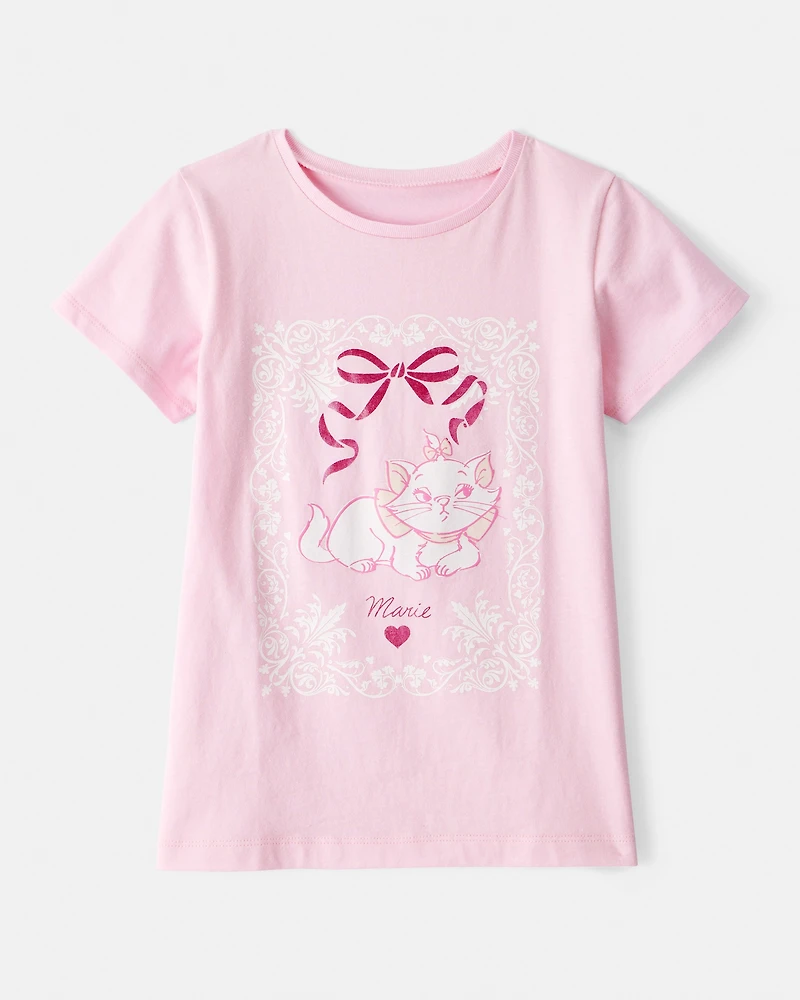 Girls Marie Cat Short-Sleeve Graphic Tee - Pink