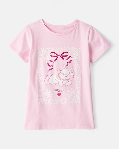 Girls Marie Cat Short-Sleeve Graphic Tee - Pink