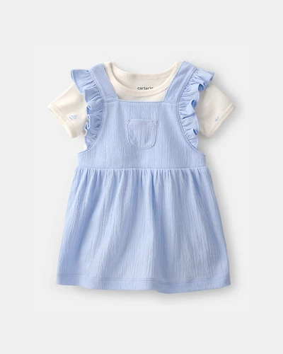 Baby Girl 2-Piece Jumper Dress Set - Blue