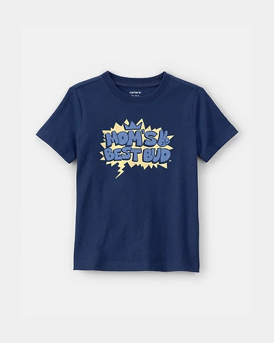 Toddler Boy 'Mom's Best Bud' Graphic Tee - Blue
