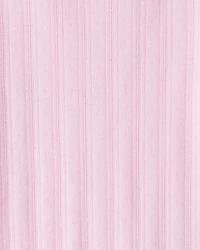 Girls Pointelle Long-Sleeve Top - Pink