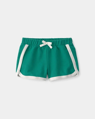 Baby Girl French Terry Athletic Shorts - Green