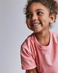 Toddler Girl Rolled Cuff Tee - Light Pink