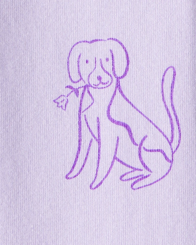 Toddler Girl Dog Print Flare Pull-On Stretch Leggings - Purple