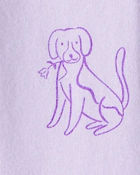 Toddler Girl Dog Print Flare Pull-On Stretch Leggings - Purple