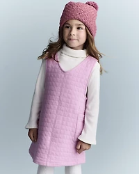 Toddler Girl Pom Beanie - Burgundy