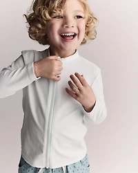 Toddler Full-Zip Long-Sleeve Rashguard - Light Green