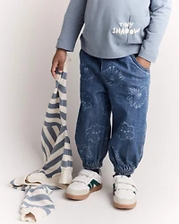 Toddler Tiny Shadow Long-Sleeve Pocket Graphic Tee - Blue